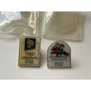 Bausch & Lomb Lillehammer 1994 OLYMPIC GAMES tack pins lot of 2